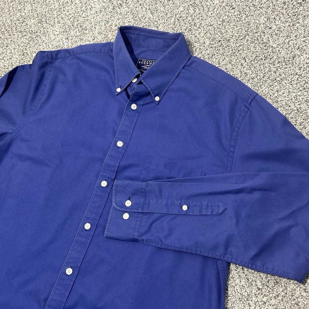 Charles Tyrwhitt Dress Shirt Mens Large Purple‎ Classic Fit Business